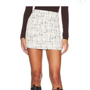 NWT L’Academie Leila Mini Skirt Ivory & Black MD from Revolve